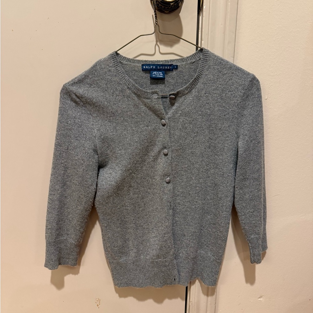 Ralph Lauren Grey Cashmere Cardigan